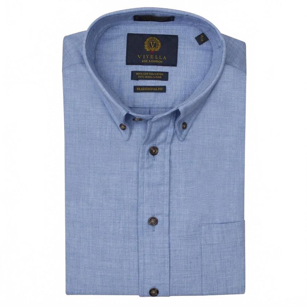 NEW VIYELLA men's button-down shirt in chambray blue